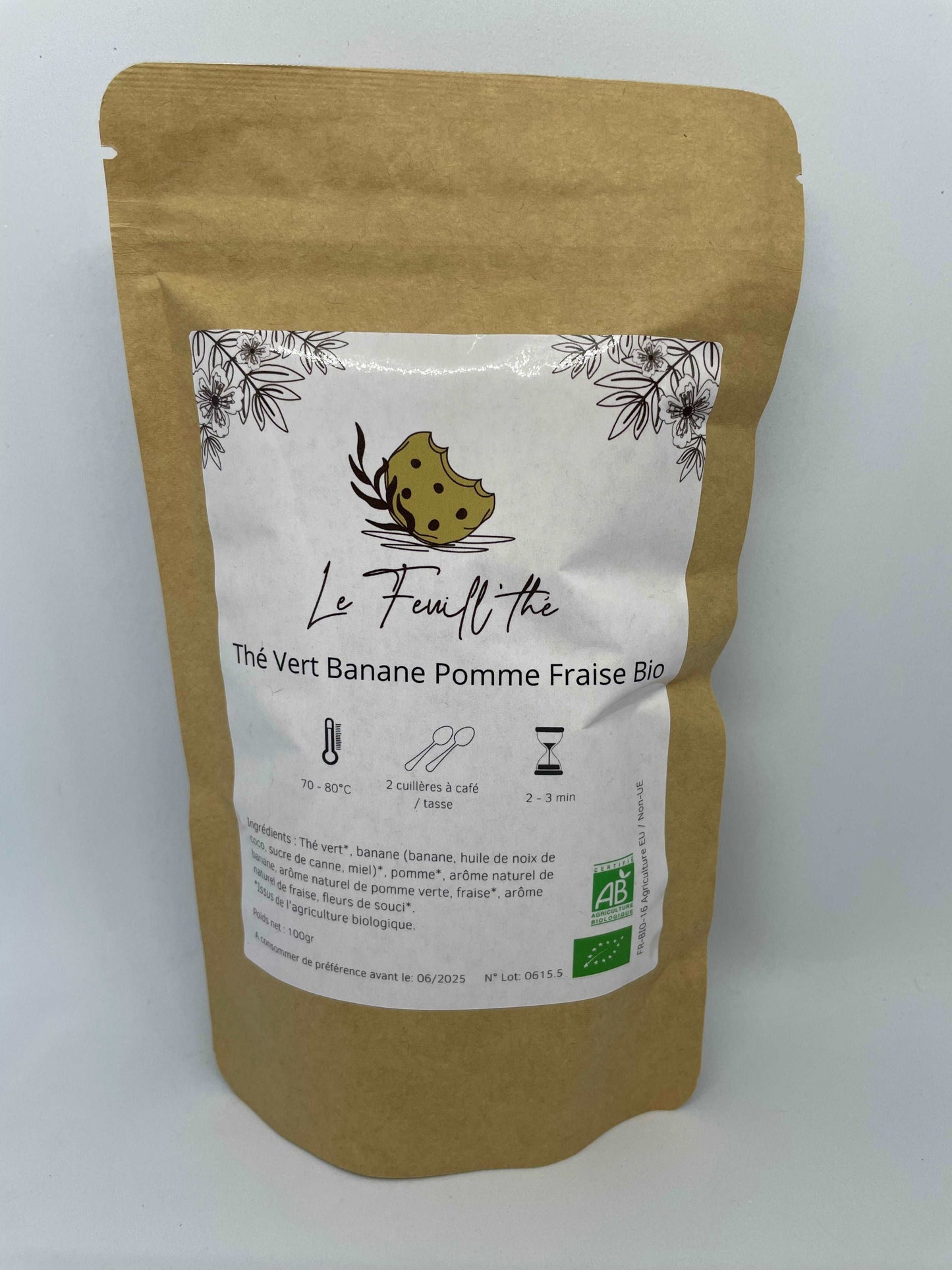 Thé Vert Banane-Pomme-Fraise Bio