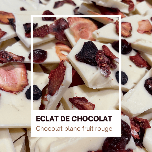 Eclats de chocolat blanc aux fruits rouges