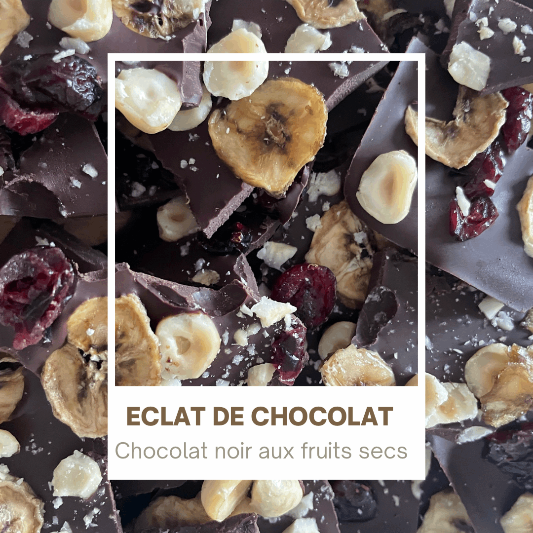 Eclats de chocolat noir aux fruits secs