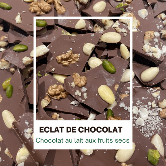 Eclats de chocolat au lait aux fruits à coques